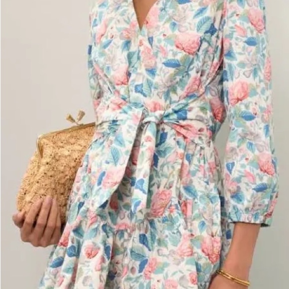Rebecca Taylor Pastel Floral Long Sleeve Dress